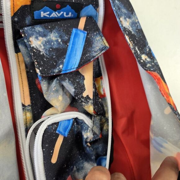 Kavu Rope Sling Bag Backpack Stars Moon Galaxy Space Pop Frozen Popsicles NWOT - Picture 9 of 10